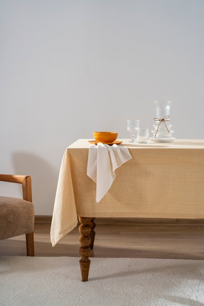 Country House Mustard Cotton Tablecloth – Mustard