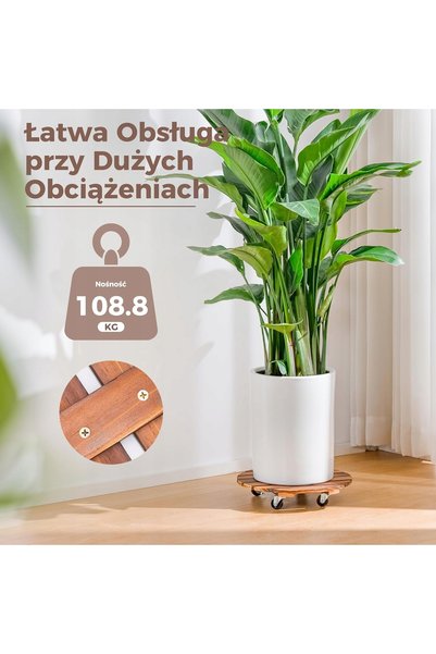 NO BRAND Suport pentru plante cu roți, rotund de 30 cm, până la 110 kg