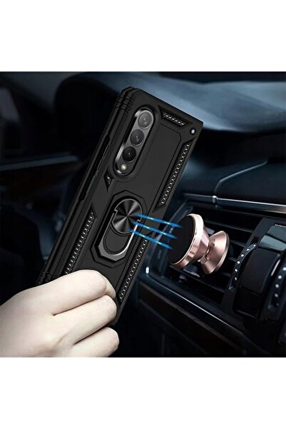 NO BRAND Husă magnetică B-Sx cu suport pentru Samsung Galaxy Z Fold 4, Negru