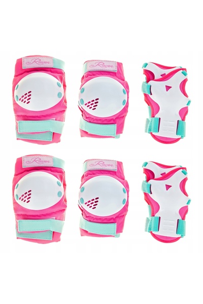 NO BRAND Raven Kit Casco Essto Mint/Roz XS + Protecții Verba Mint/Roz XS