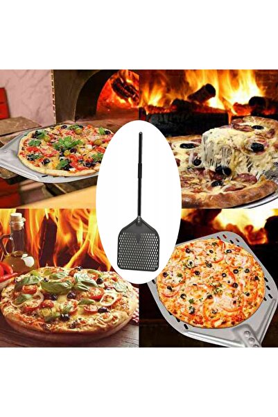 NO BRAND Lopată de pizza din aluminiu perforată 30x80cm