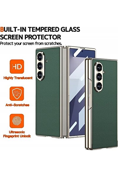NO BRAND Husă din piele Ninki 360 pentru Samsung Galaxy Z Fold 6, Folie de pr...