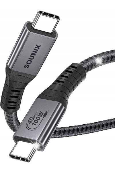 NO BRAND Cablu USB-C PD 100W Thunderbolt 4 40Gb/s – Încărcare rapidă Sounix