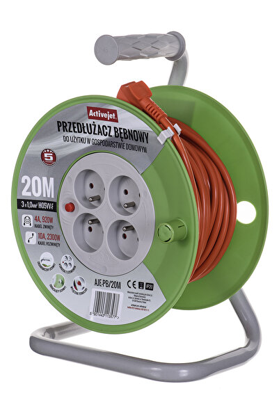 NO BRAND Activejet Pb/20M Aje-Pb/20M Cablu prelungitor cu 4 prize 20m
