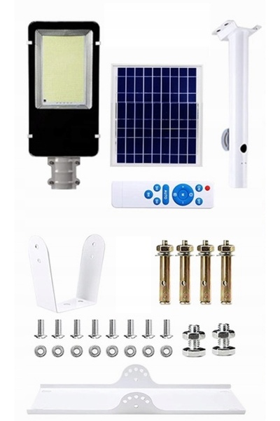 NO BRAND Lampă stradală solară 200 W 20000 Lm, alimentată cu baterii, solară