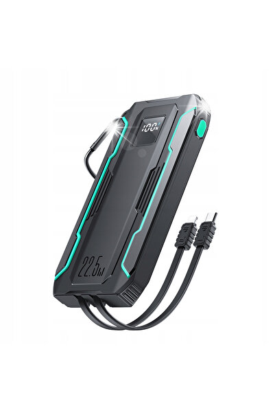 Joyroom Powerbank Jr-L017 10000mAh, 22.5W, cu cablu Lightning + USB-C Negru