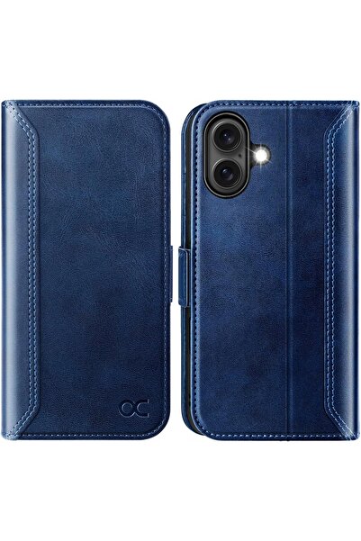 NO BRAND Husă flip din piele Ocase pentru iPhone 16, tip portofel, cu protecț...