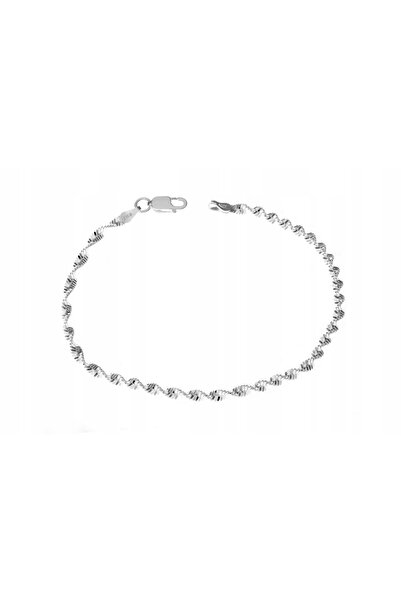 NO BRAND Brățară delicată din argint cu bandă răsucită 20cm