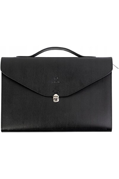 Baltan Geantă laptop din piele naturală, neagră, Eleganță, 13-14 inch
