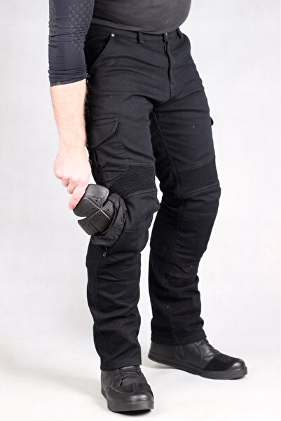 NO BRAND Pantaloni moto Leoshi Bojówki Negri
