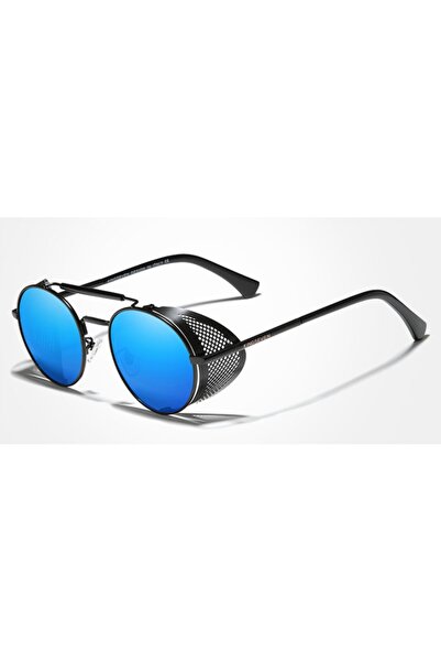 NO BRAND Ochelari de soare steampunk Kingseven Lenonks rotunzi negri retro