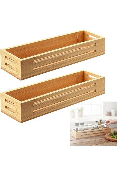 SYOSI 2-piece wooden spice rack, hanging or standing kitchen cabinet shelf, c...