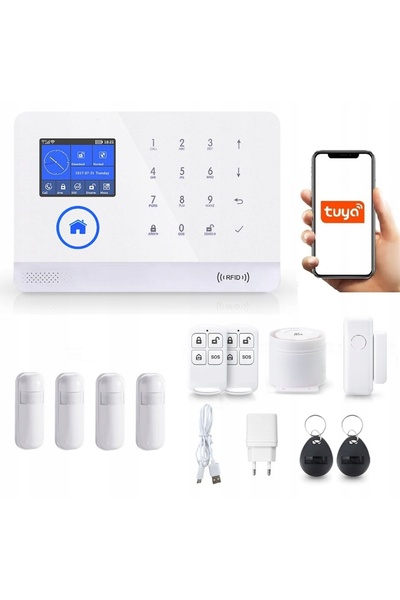 OnShoping Alarmă wireless LCD 2.4' GSM WiFi Tuya Smart în Polonia + 4Xpir