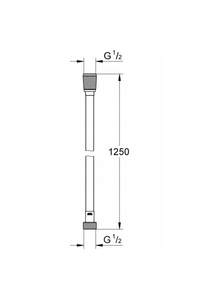 NO BRAND Grohe Silverflex Furtun de duș neted cromat 125cm 28362000
