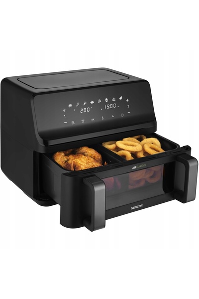 Sencor Friteuză fără ulei SFR 9650 Friteuză cu aer cald 2 compartimente 9L