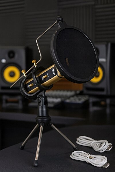 NO BRAND Microfon complet auriu de studio Zealsound Podcast PC iPhone
