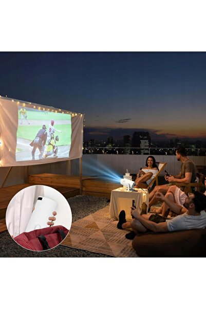 NO BRAND Proiector Mini Android 4K Portabil Wifi Smart TV Rotativ LED FHD