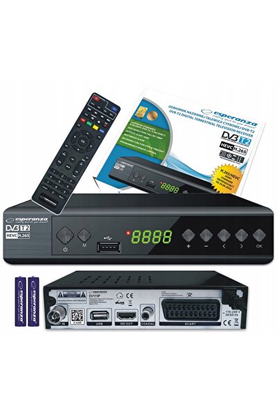 NO BRAND DVB-T2 HEVC H.265 Decodor Tuner TV Terestru HD + Telecomandă USB