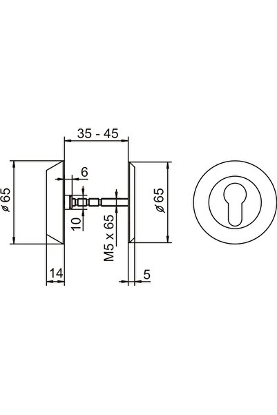 NO BRAND Mâner Lob Mk204 cu inserție ranforsată, cromat argintiu + rozete