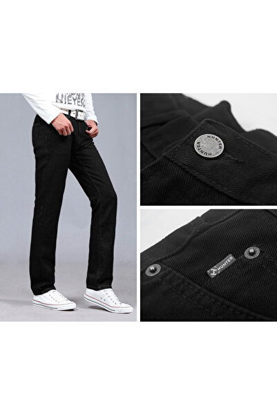 NO BRAND Blugi bărbați negri Texass Denim, croială dreaptă, Hunter 610/6 W31L32