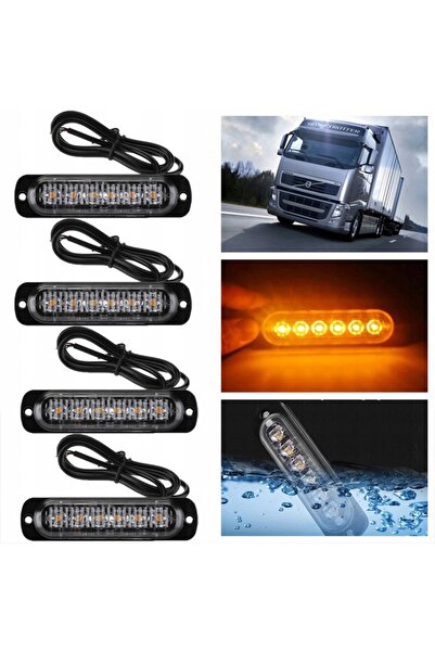 NO BRAND Avertisment: Stroboscoape auto cu 4x6 LED-uri 12/24V