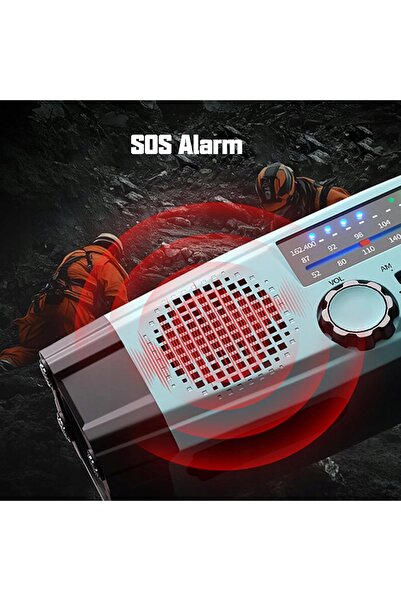 NO BRAND RADIO DE EMERGENȚĂ ALIMENTAT SOLAR, POWERBANK, LANTERNĂ SOS, AM FM SW