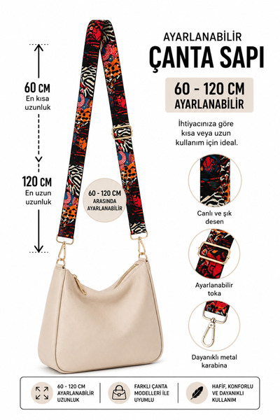 vollen yarn Podesivi remen za torbu sa uzorkom 60-120 cm, remen za nošenje pr...