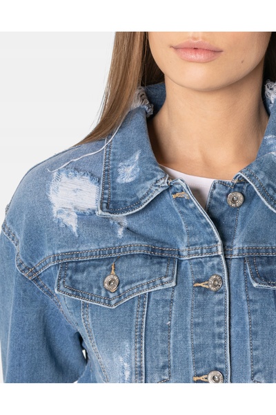 NO BRAND Jachetă de blugi pentru femei Katana, bluză tip hanorac, blugi 3362 XL