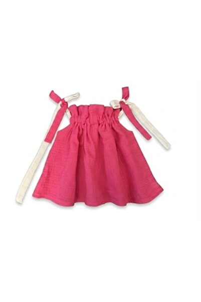 OEM Rochie roz pentru fetițe, muselină, 6-9 luni, 74cm