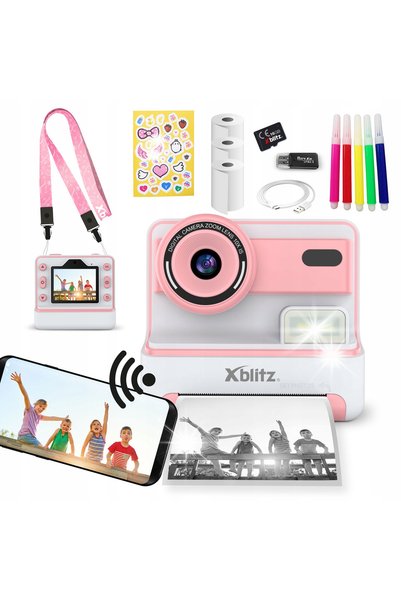 Xblitz Imprimantă Termică Instantanee Flash Pink + 3 Role + 16Gb