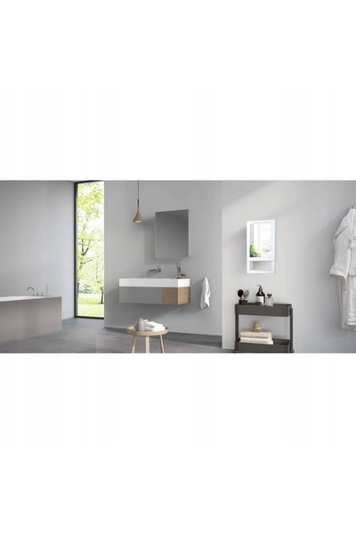 NO BRAND Încălzitor de baie cu oglindă și suport pentru prosoape Visio 1800W