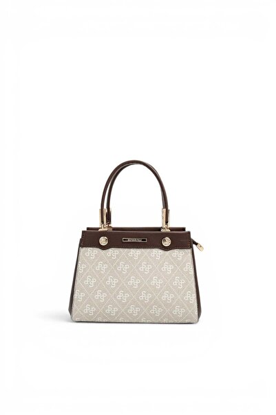 Silver Polo Stone - Brown Monogram Women's Handbag Sp1293