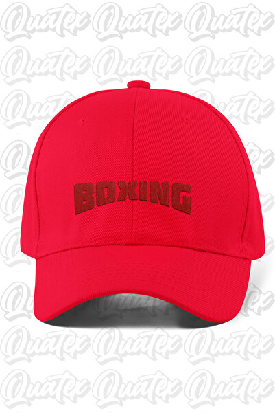 QUATEX Boxing Embroidered Hat - Red Color 100% Cotton Gabardine Unisex Model Hat