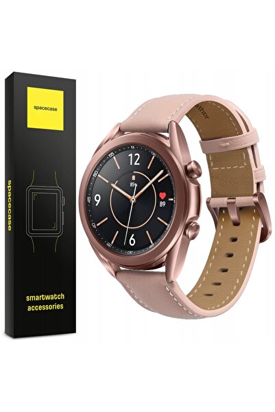 NO BRAND Curea de ceas din piele roz SPACECASE de 20MM pentru Apple Watch