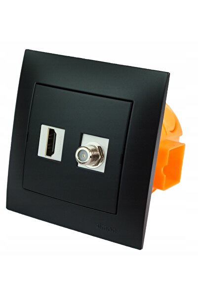 Kontakt-Simon Simon Priză F HDMI Antenă de perete Negru