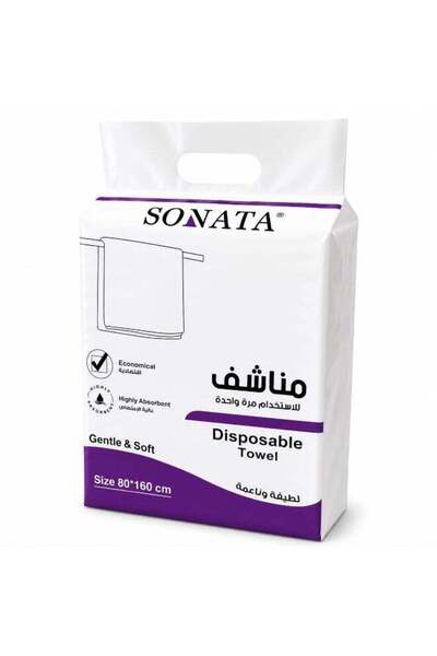 SONATA Disposable towels 160 x 80 cm, highly absorbent, gentle and soft, 25 p...