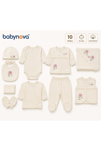 babyist مجموعة BabyNova Premium المكونة من 10 قطع مصنوعة من القطن بنسبة 100% ...