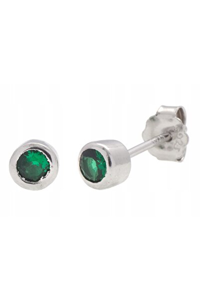 NO BRAND Cercei de argint placați cu rodiu cu cristal verde! !