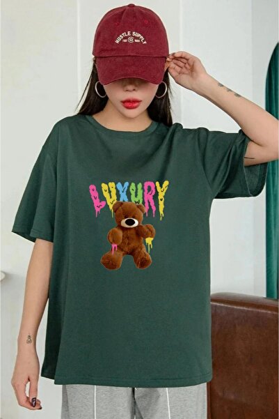 yombaa Unisex πολυτελές εμπριμέ μπλουζάκι Oversize