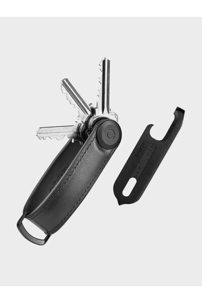 Orbitkey Μπρελόκ δερμάτινο μαύρο