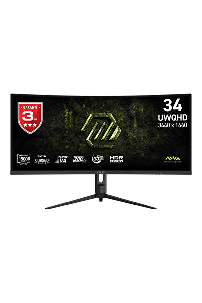 MSI MAG 342CQRF E20 34″ 200Hz 1ms Freesync Premium UWQHD 1500R Kavisli Rapid ...