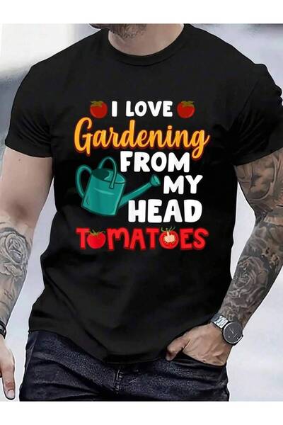 799 100% Cotton I Love From My Head Tomatoes Funny Gardening T-Shirt Men's Wo...