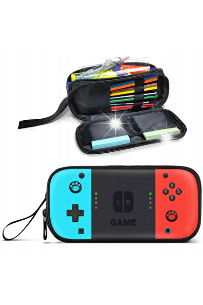 NO BRAND Penar școlar cu două compartimente, cu tematică de gaming, pentru bă...