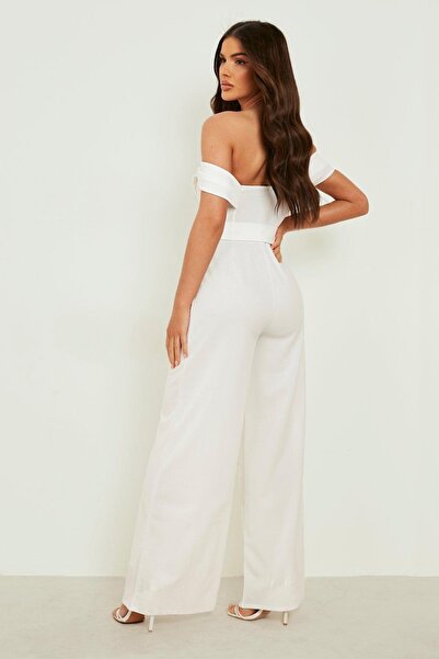 NO BRAND Salopetă elegantă albă Boohoo 42