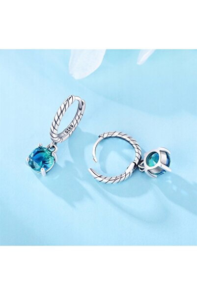 NO BRAND Cercei atârnători din argint 925 Sterling cu zirconiu verde, tip cer...