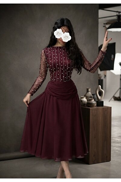 MAIN DRESS فسان ميدي مطرز لولو شبابي انيق