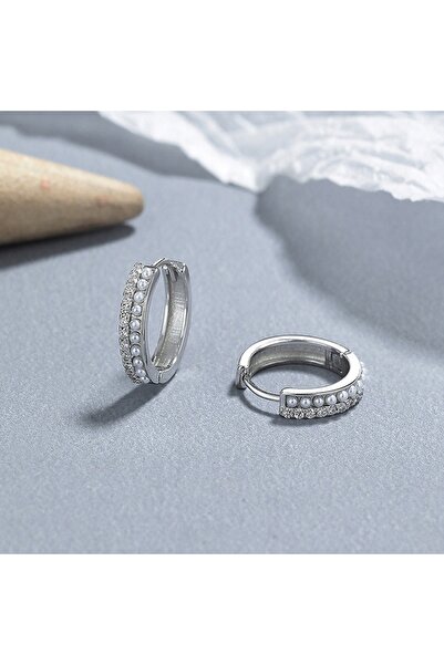 NO BRAND Cercei din argint 925 sterling, cercuri cu zirconiu și perlă, cercur...