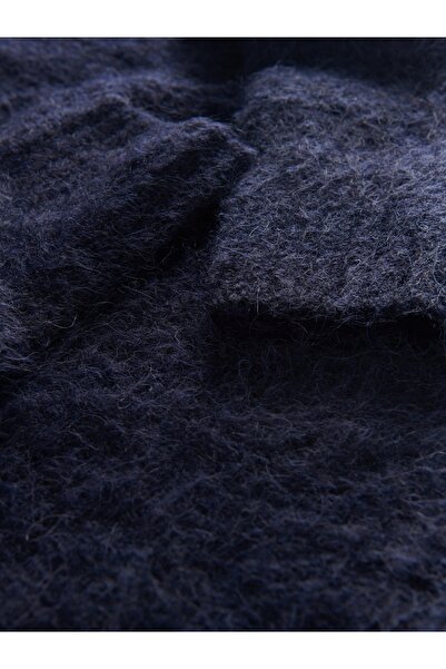 NO BRAND Pulover clasic bleumarin cu lână suplimentară, mâneci lungi, culoare...
