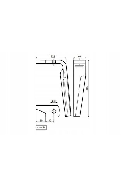 NO BRAND Dinte de armă activă dreapta 290mm amazone 954426