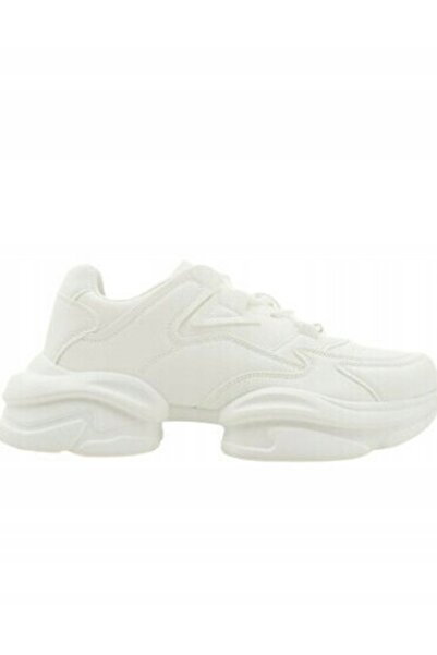 NO BRAND Adidași clasici simpli, albi, din piele ecologică, cu talpă groasă, 40